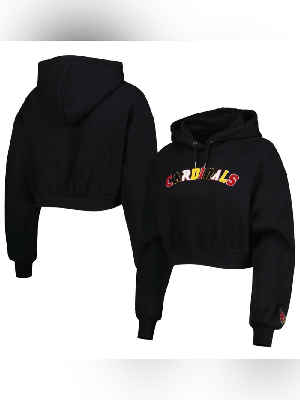 Arizona Cardinals The Wild Collective Women's Cropped Pullover Hoodie NWT